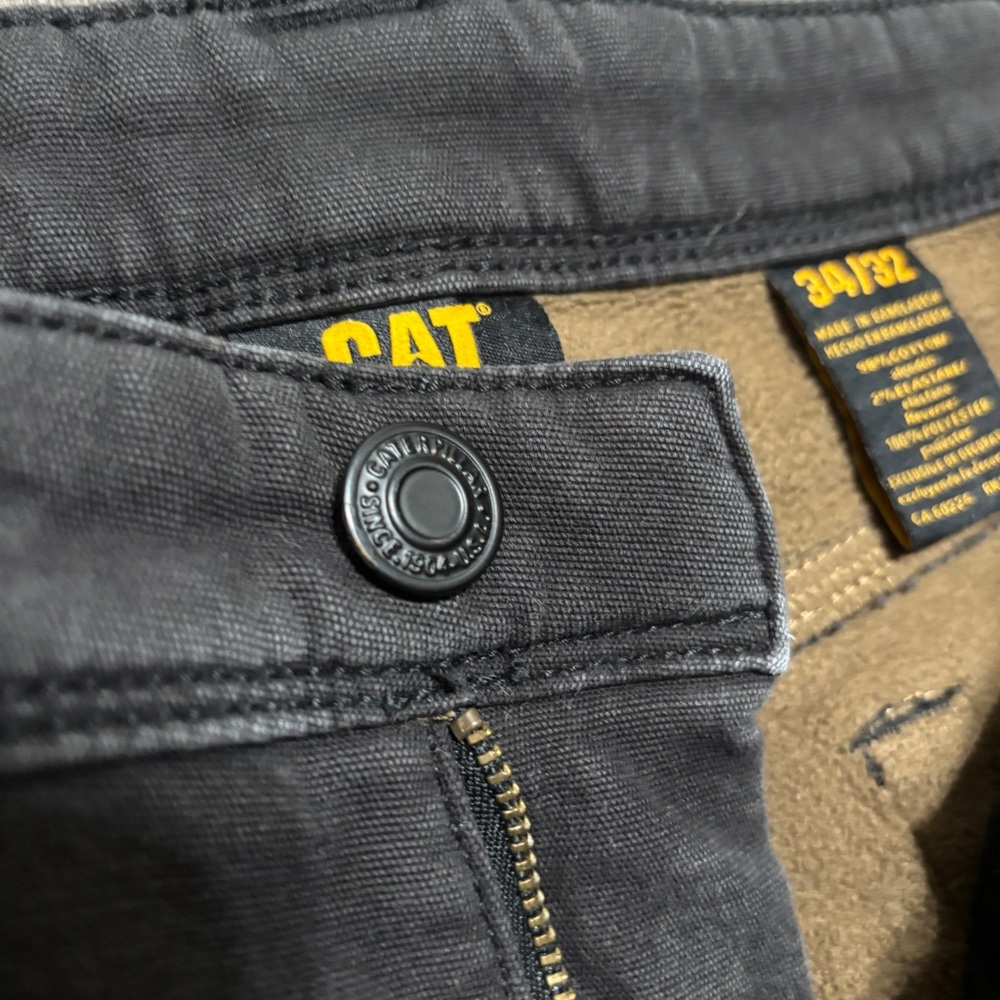 CAT Caterpillar Work Pants Mens 34x32 Black Stretch Canvas Utility Heavy Duty - Picture 9 of 13